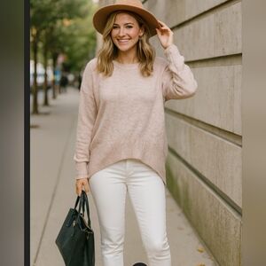 Universal Standard Peach Merino Wool Alpaca Blend Sweater